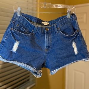 Forever 21 high waist distressed shorts sz 29
